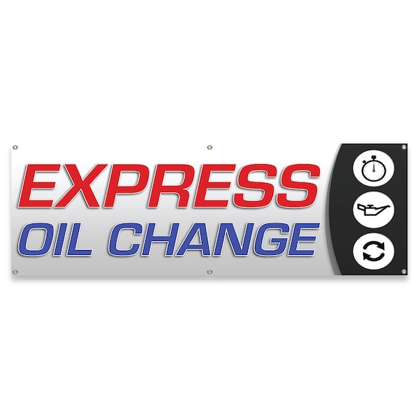Express Oil Change Banner Concession Stand Food Truck Single Sided
